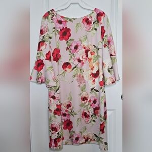 Ronni Nicole Floral Bell Sleeve Shift Dress Size 14P